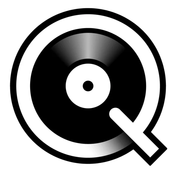 Logo du service musical Qobuz qui représente un Q dans l'esprit d'une platine vinyle