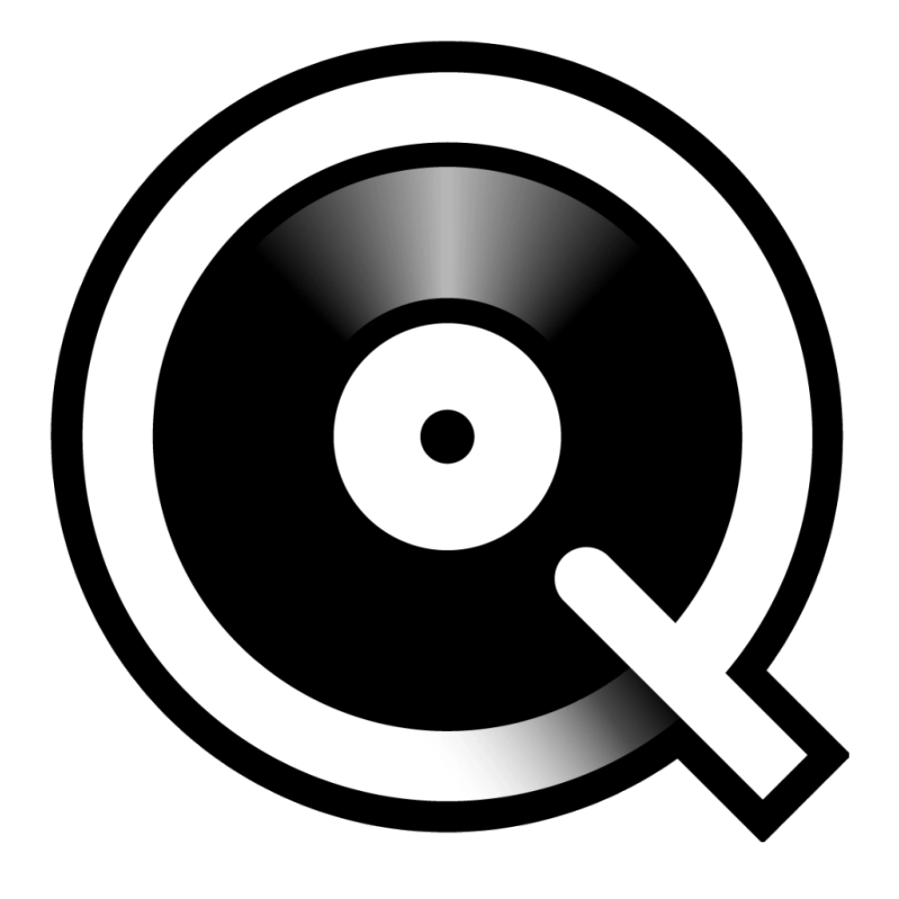 Logo du service musical Qobuz qui représente un Q dans l'esprit d'une platine vinyle